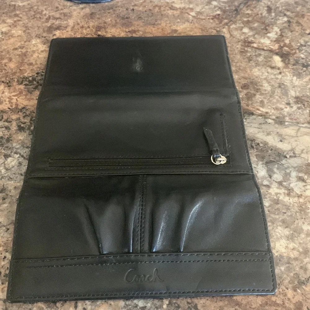 Coach Black Pleated Leather Wallet - Picture 5 of 6